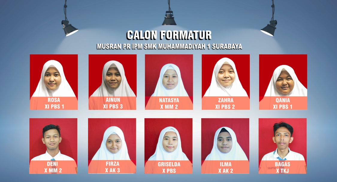 NAMA DAN FOTO CALON FORMATUR PR IPM SMK MUHAMMADIYAH 1 SURABAYA